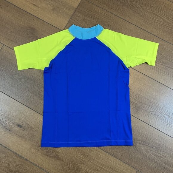 Lands' End NWT Blue - Lime Green Rashguard Swim Shirt Top Sz XL - Picture 1 of 7